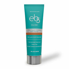 eb5 Exfoliating AHA Cleansing Lotion packaging shows a compact 6 oz tube for daily cleansing