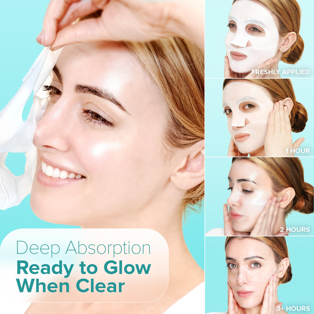Ebanel Bio Collagen Mask hydrogel sheet in action melts into skin for hydration