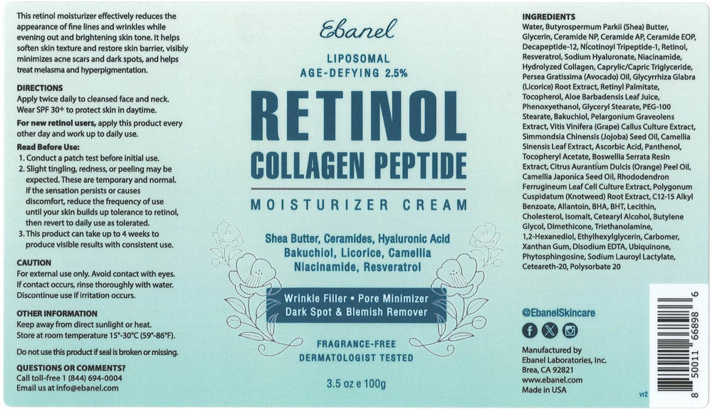 Ebanel Retinol Cream barrier moisturization with ceramides and hyaluronic acid