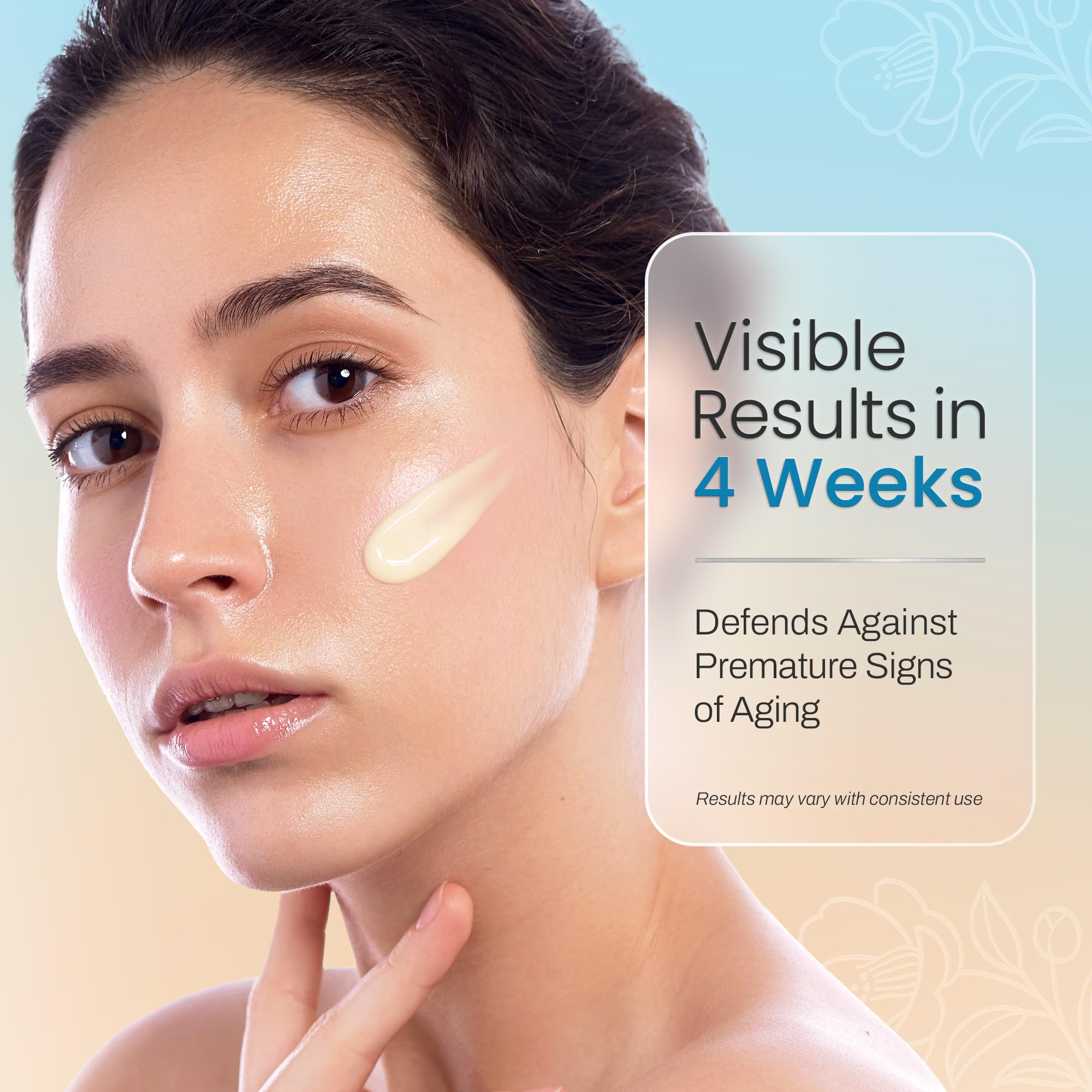 Ebanel Retinol Cream on skin demonstrates hydration and firming appearance