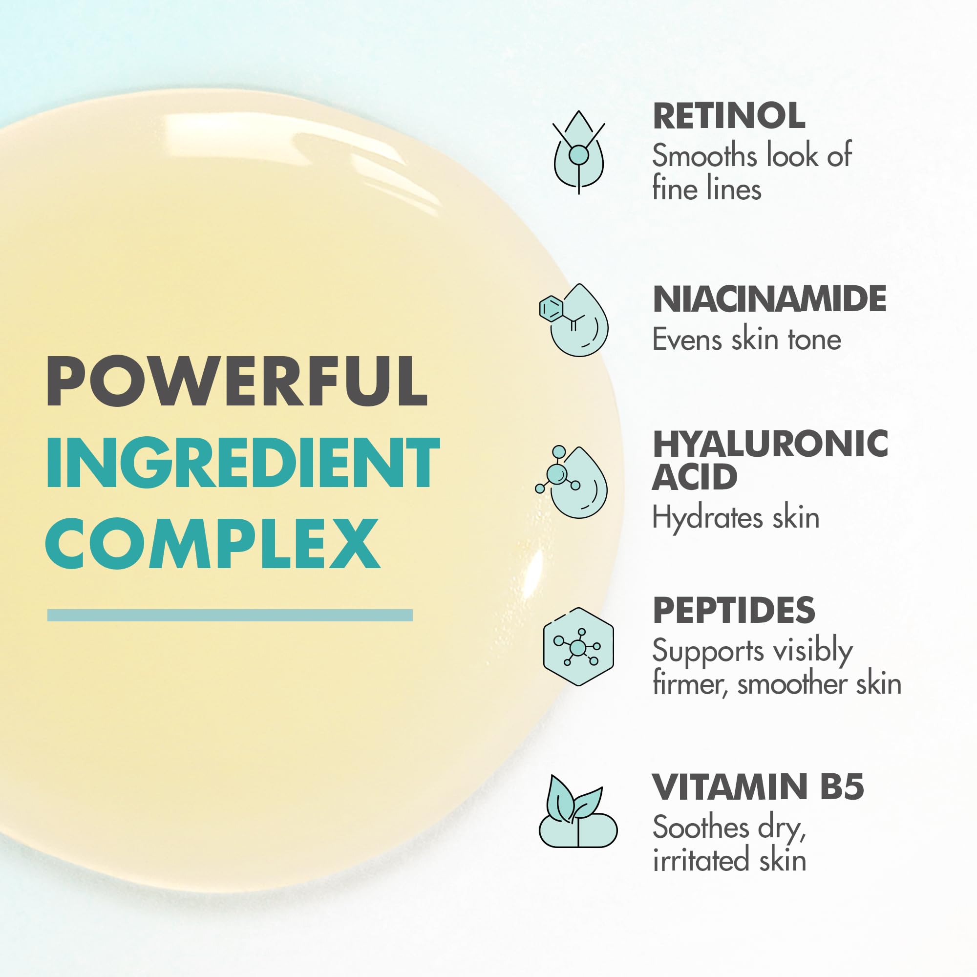 Ebanel Retinol Serum texture on skin demonstrates lightweight hydration