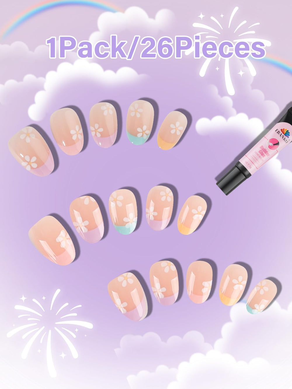 EBANKU ABS material close-up shows vibrant color finish for kid-friendly nails.