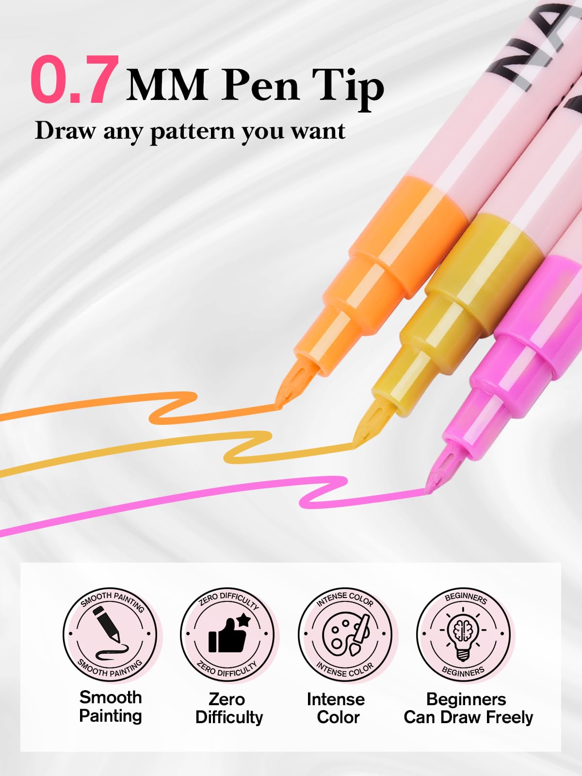 EBANKU nail art pens suitable for home and professional salons