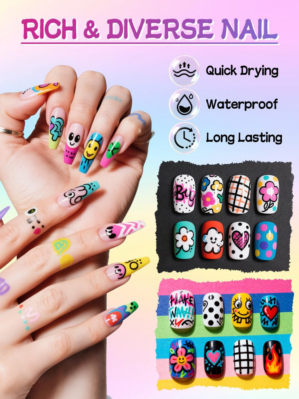 EBANKU nail art doodle pens for beginners and pros alike