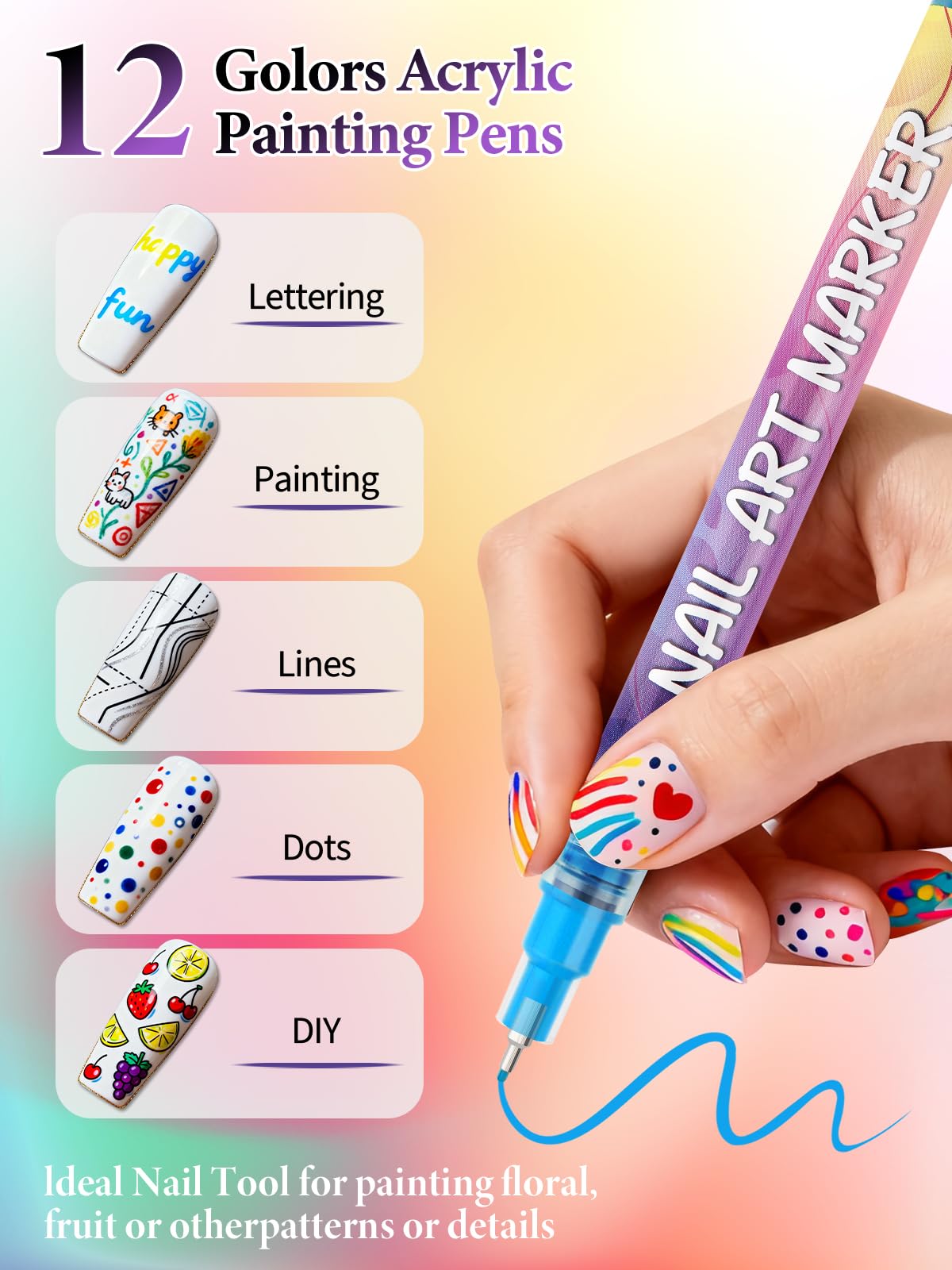 EBANKU 12-color palette offers vibrant pigments for salon-quality nail designs