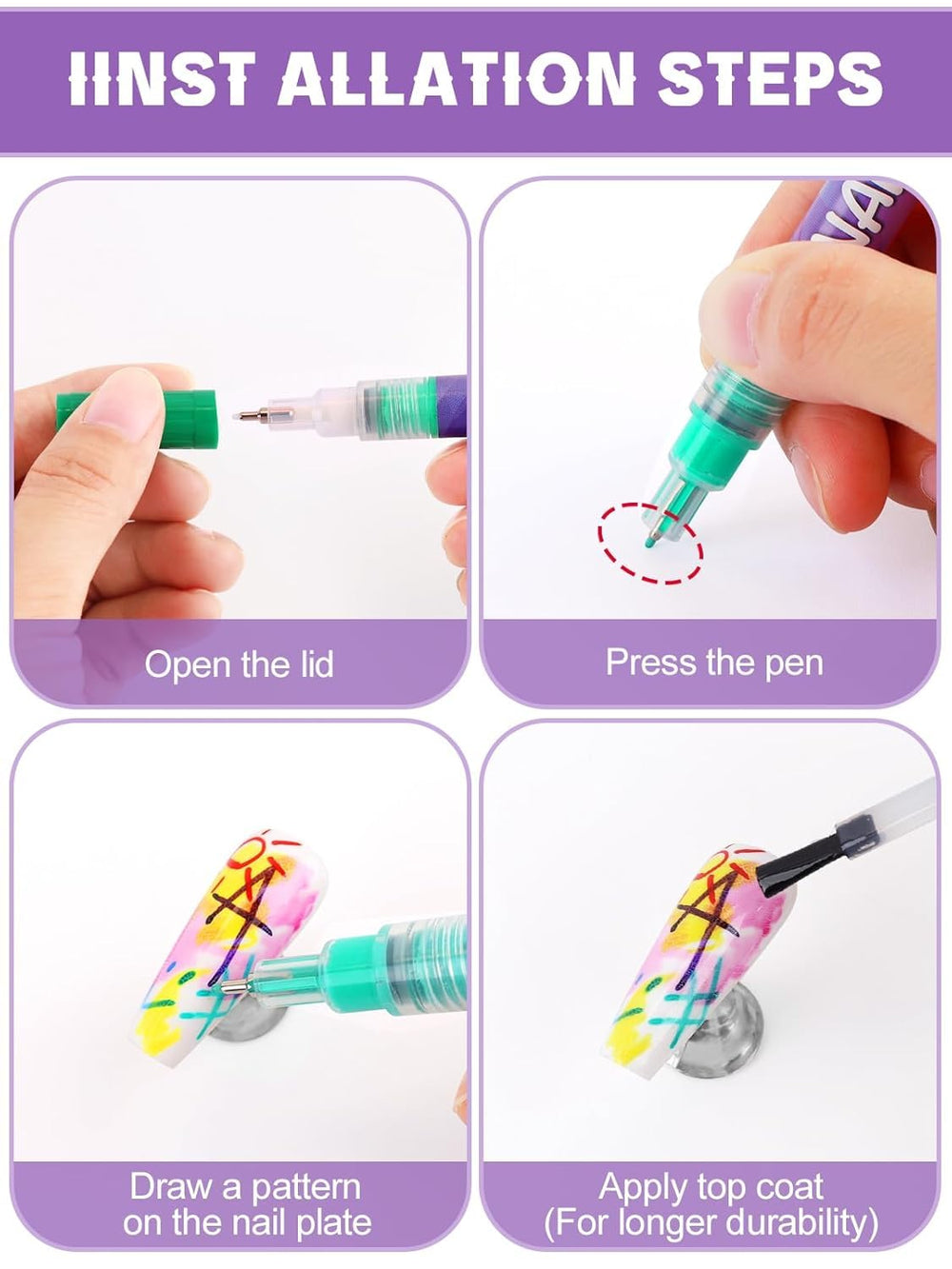 EBANKU pens suit beginners and pros for easy nail art.