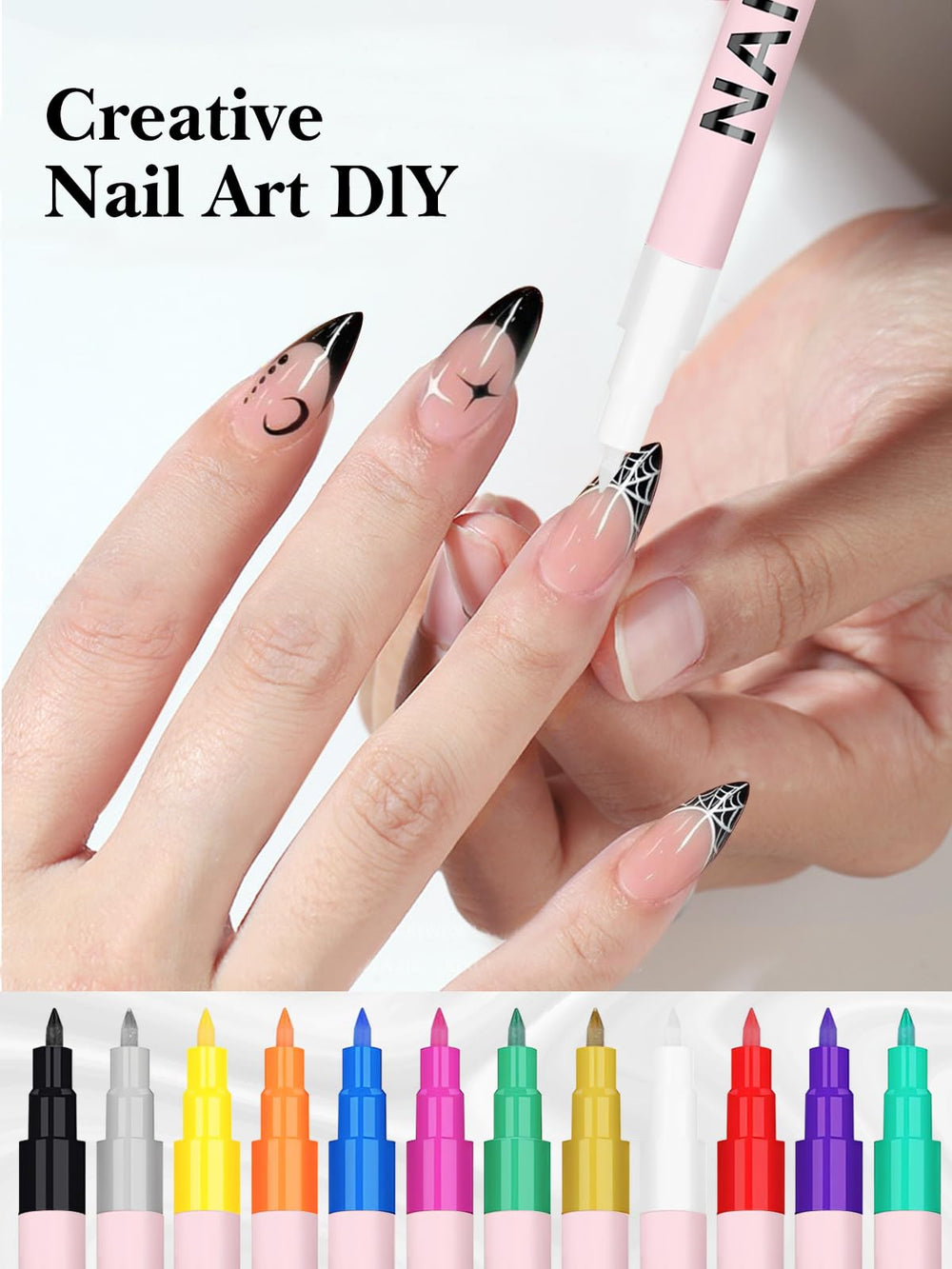 EBANKU nail art pens with high-saturation pigments for bold color