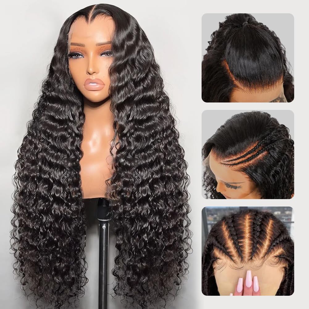 Ebarly water wave 360 wig with drawstring adjustment for secure fit