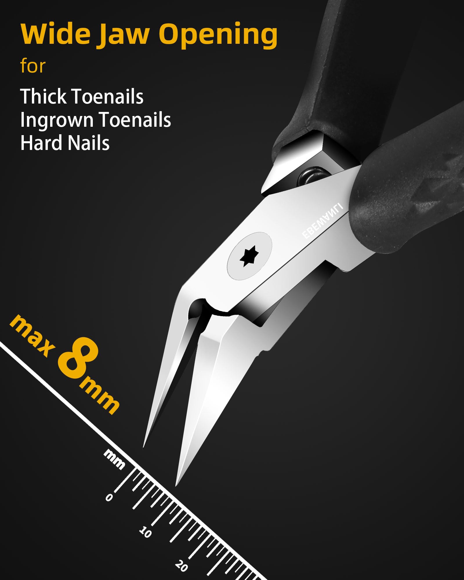 EBEWANLI angled nail cutter for ingrown nails provides precise trimming.