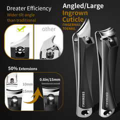 EBEWANLI dual clippers with curved blade and angled tip for nails