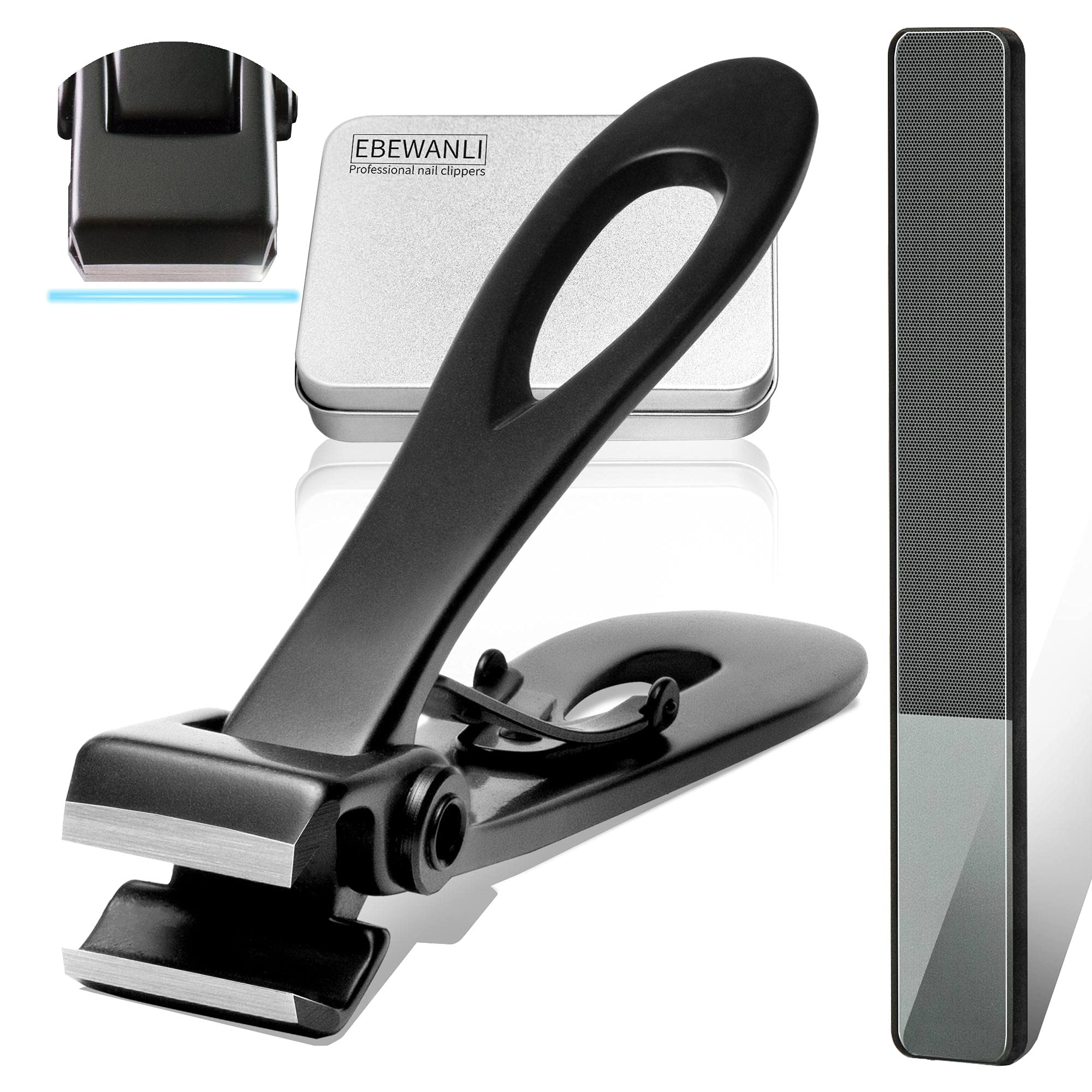 EBEWANLI straight-edge nail clipper with 17mm opening for thick nails.