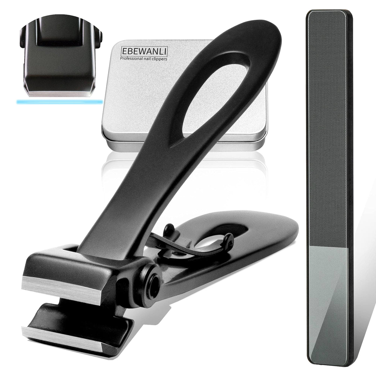 EBEWANLI straight-edge nail clipper with 17mm opening for thick nails.