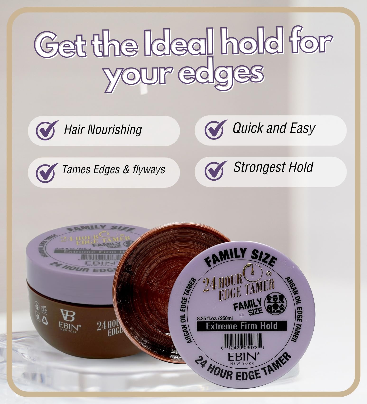 EBIN NEW YORK no-flake formula close-up indicating residue-free wear.
