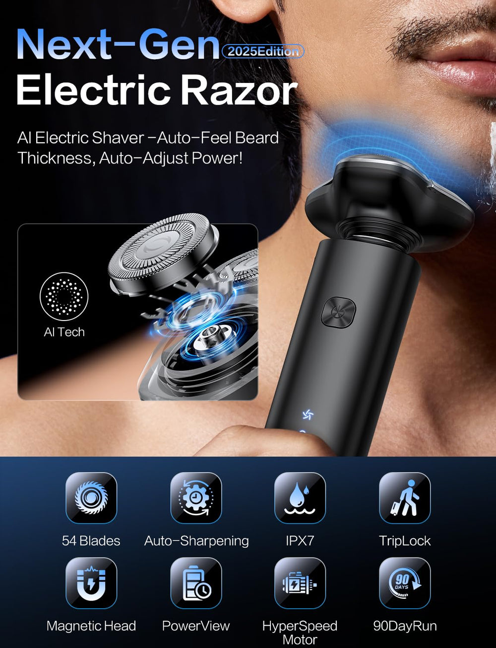 eboboin bs8012 waterproof shaver supports wet and dry shaving for quick routines