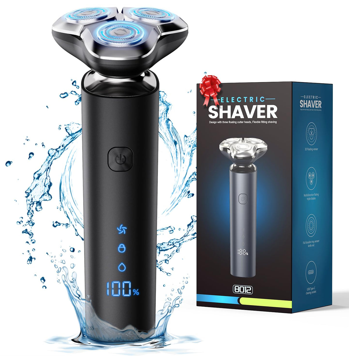 eboboin electric razor 3blade-rotary delivers precise contour shaving for a smooth jawline
