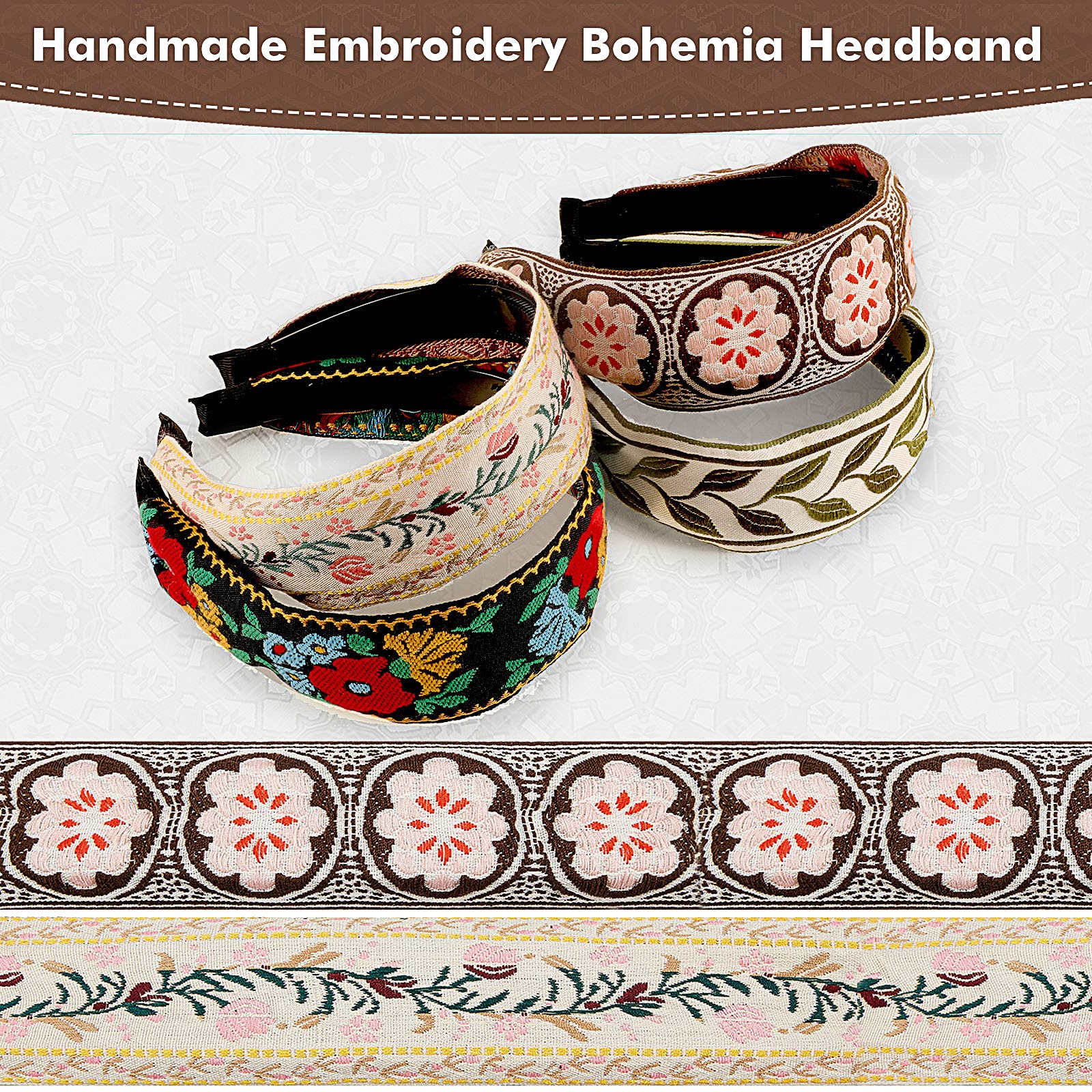 EBOOT boho headband soft-polyester fabric for gentle comfort