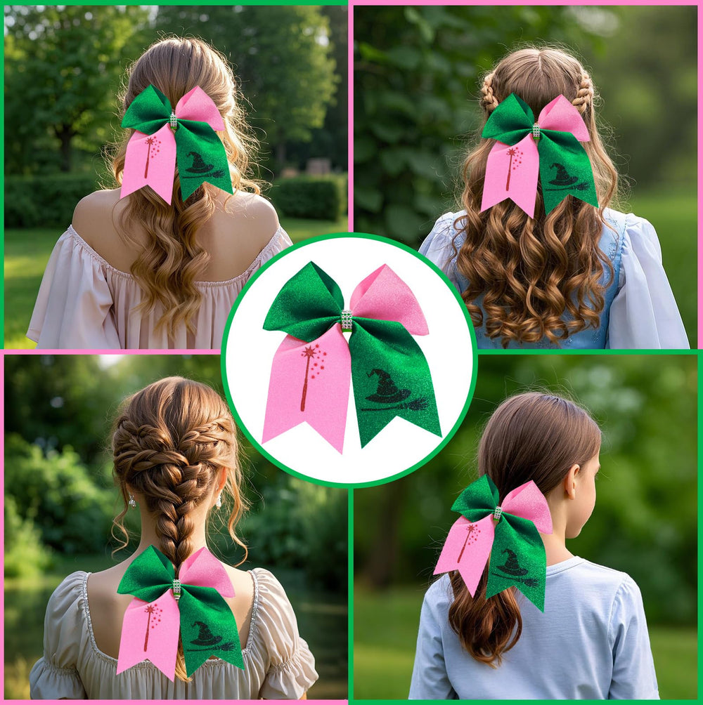 eboozone patrón varita y sombrero en lazo rosa-verde, perfecto para cosplay