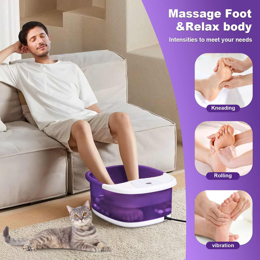 ECARBME foot spa massager bubbles provide gentle foot massage during soak.