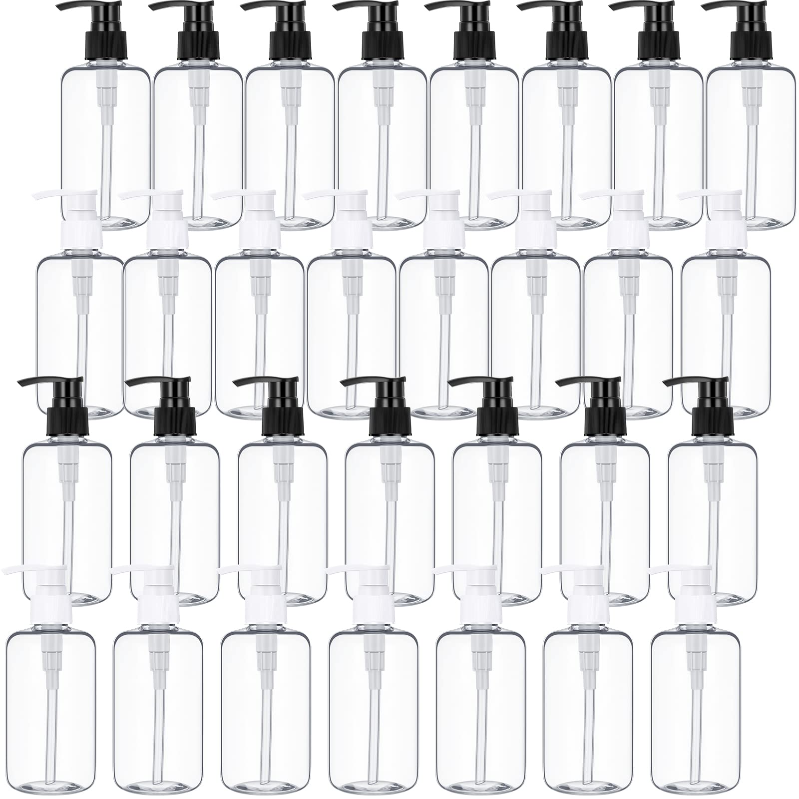 Eccliy clear 8 oz pump bottle for easy, mess-free dispensing.