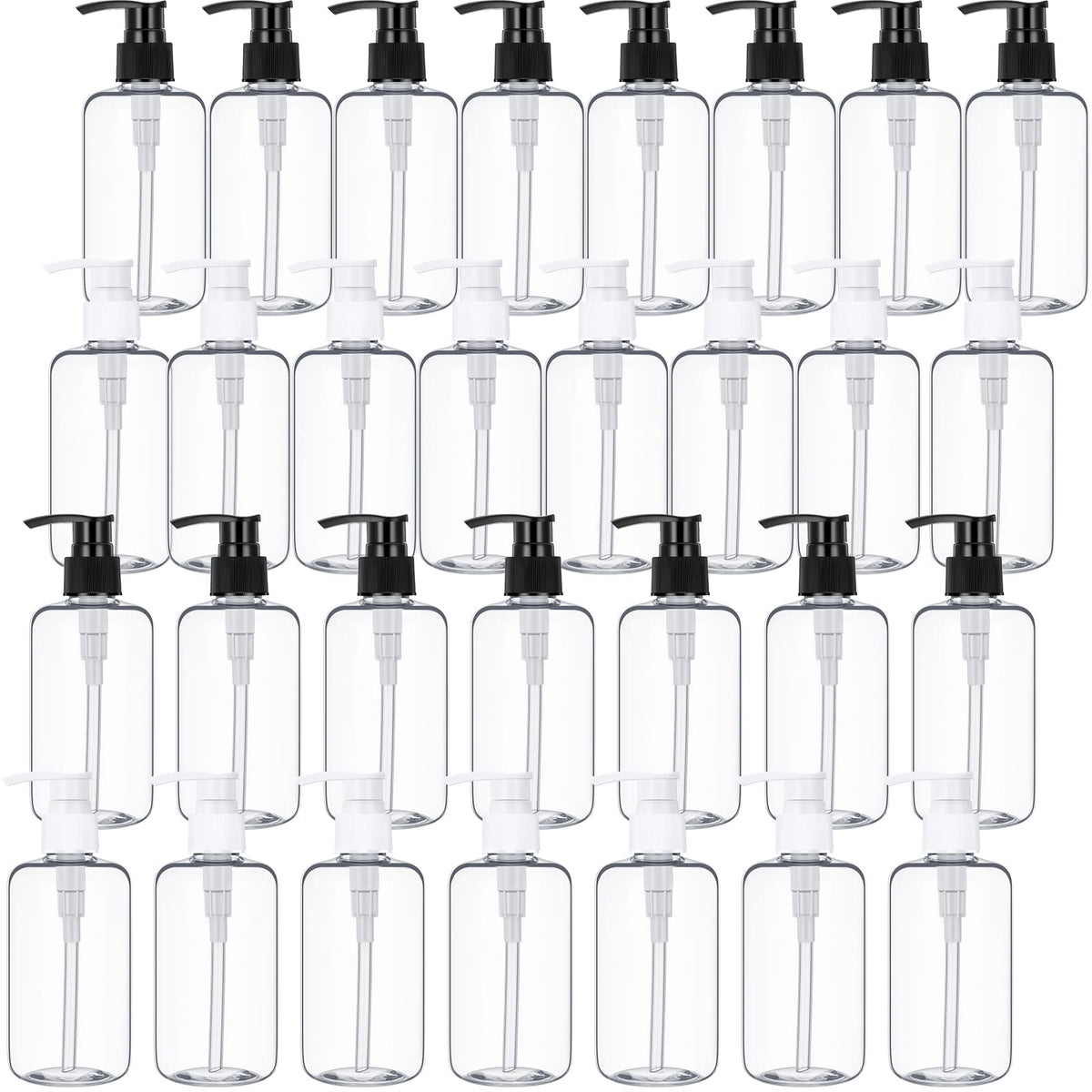 Eccliy clear 8 oz pump bottle for easy, mess-free dispensing.
