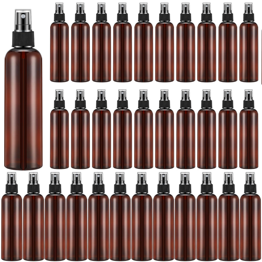 Eccliy 32pcs 8oz spray bottles with amber-clear packaging for home and travel use.