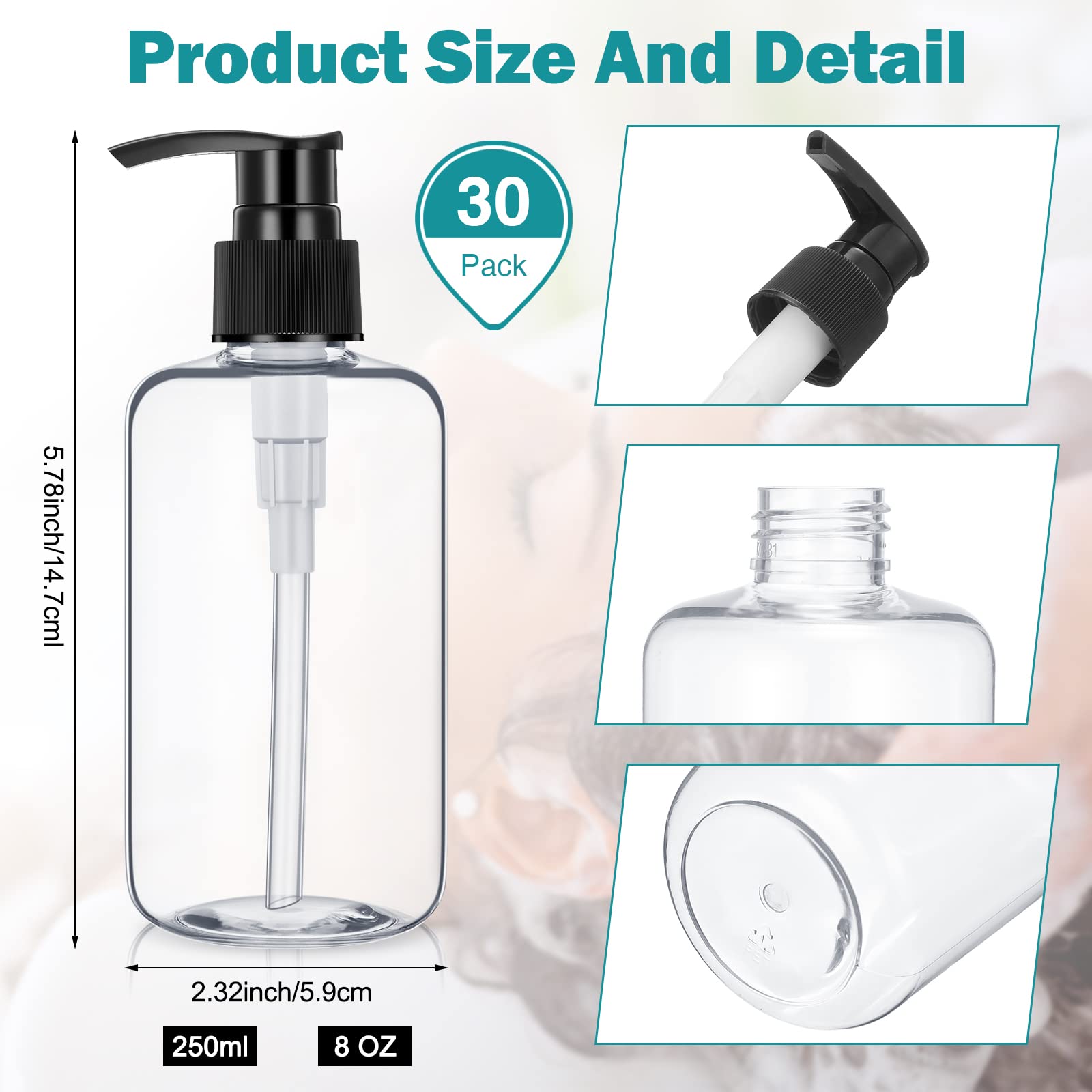 Eccliy transparent pump bottle shows contents at a glance.