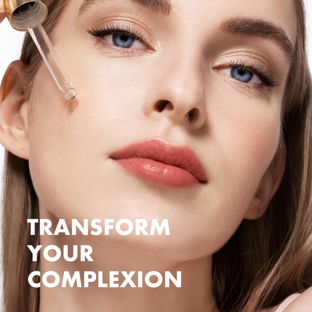 Eclat Skincare serum application closeup—lightweight feel for daily use.