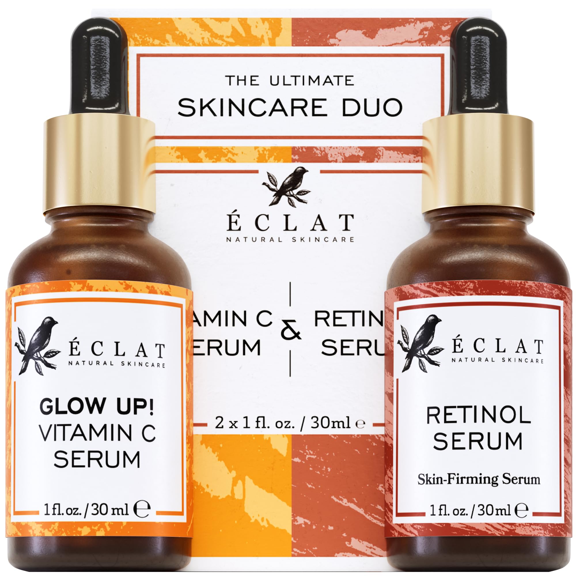 Eclat Skincare Vitamin C serum bottle—brightening look and antioxidant support.