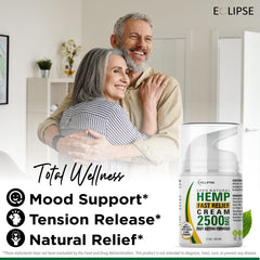 Eclipse Hemp Cream ingredients closeup emphasizes natural scent and hemp oil