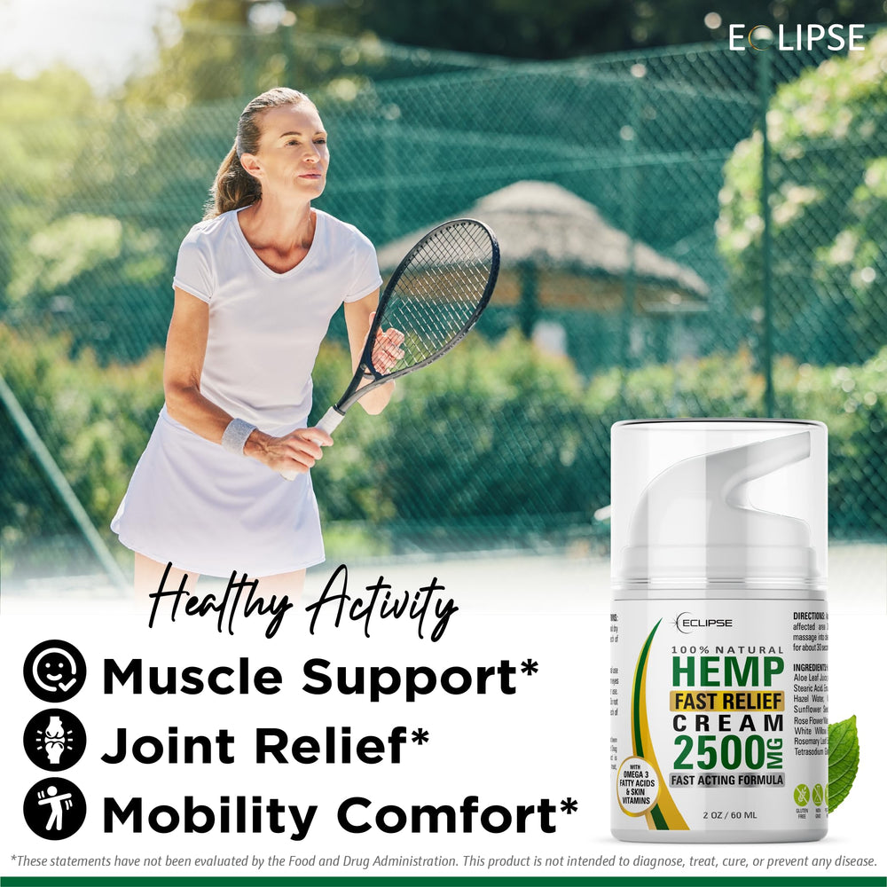 Eclipse Hemp Cream texture closeup highlights smooth, fast-absorbing application