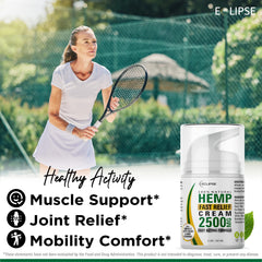 Eclipse Hemp Cream texture closeup highlights smooth, fast-absorbing application