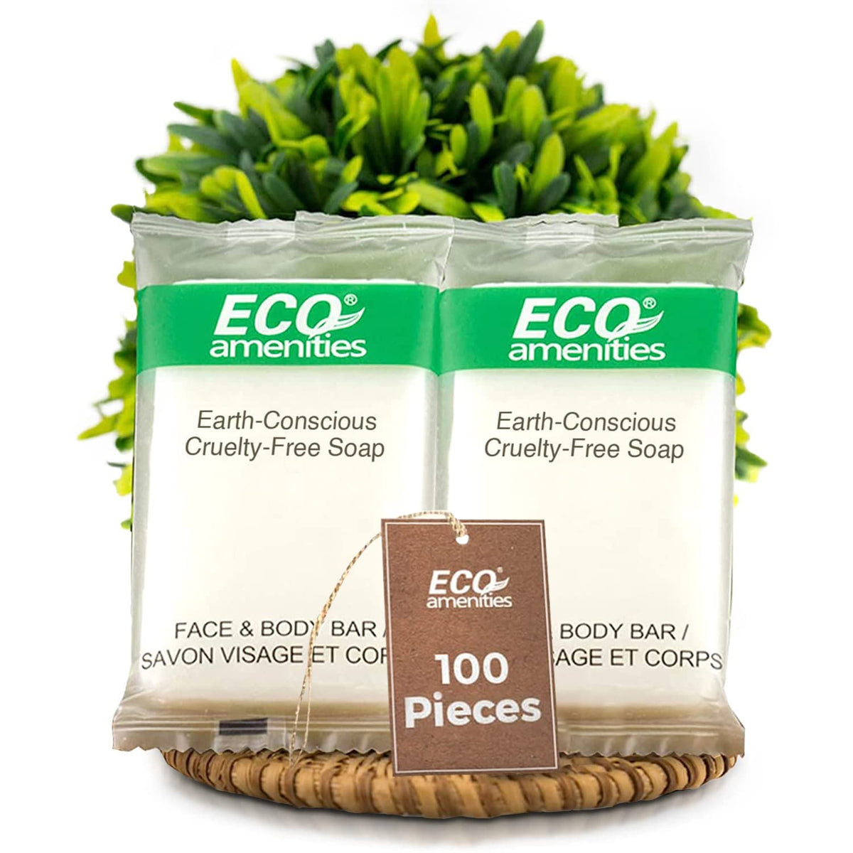 ECO amenities bar soap travel pack 1oz wrapped for hotel bathroom use