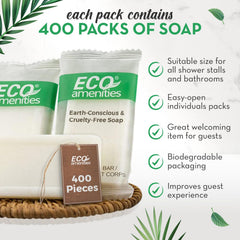 Green tea scented ECO amenities soap adds fresh aroma to a bathroom