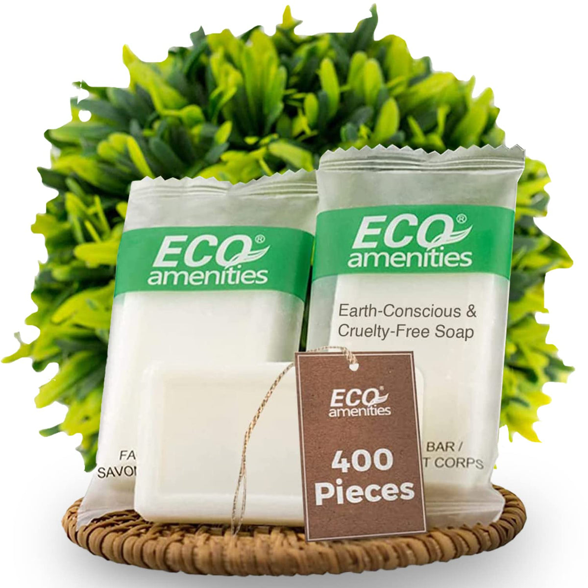 ECO amenities travel-size soap bar 0.5oz wrapped for guest rooms and travel