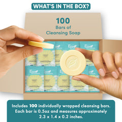 Eco Botanics individually wrapped bars, one-time-use guest soaps for mess-free rooms.