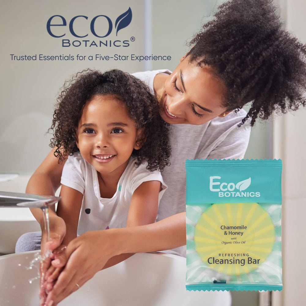 Eco Botanics vacation rental soap collection, space-saving guest essentials.