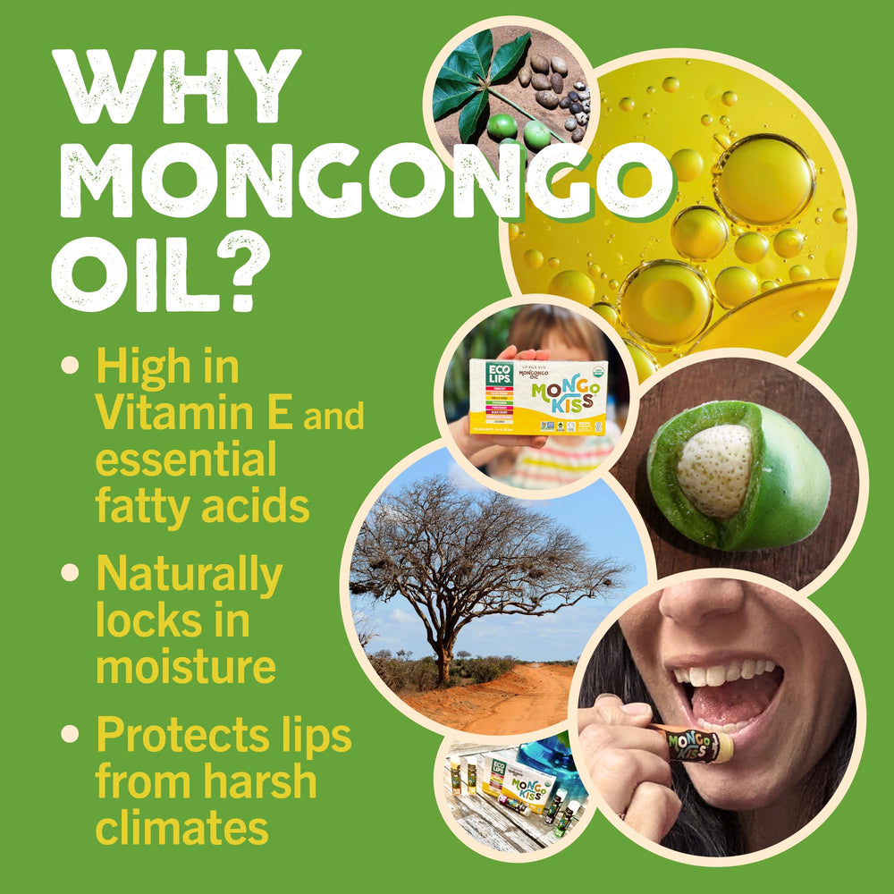 Eco Lips Mongo Kiss cruelty-free badge indicates animal-friendly lip care.