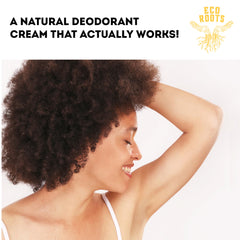 ECO ROOTS arrowroot coconut oil shea close-up shows gentle, skin-nourishing blend.