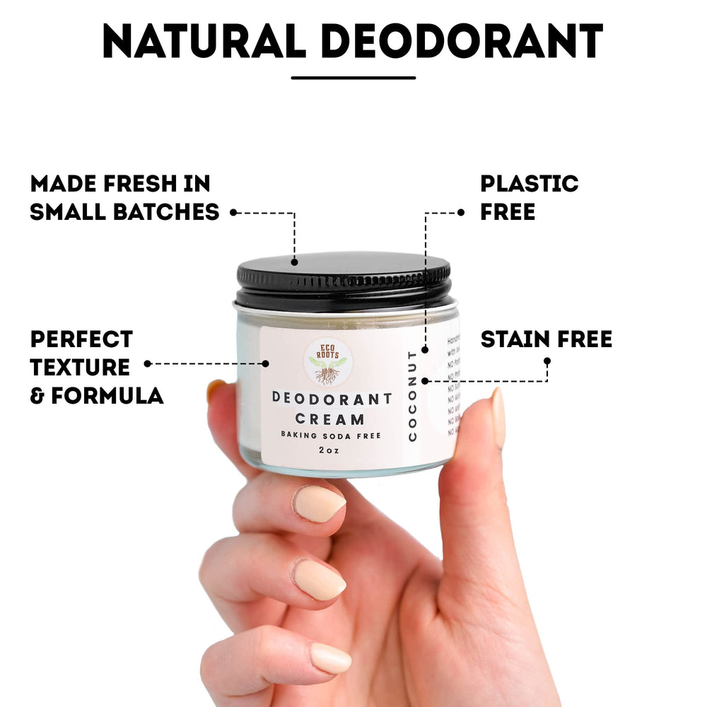 Eco Roots baking soda free formulation label closeup