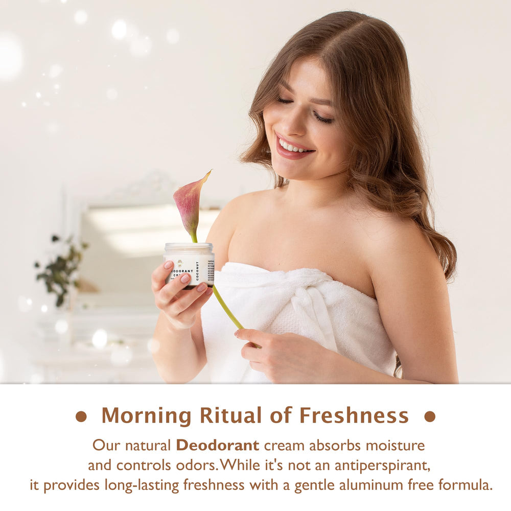 Eco Roots coconut scented cream swatch emphasizes fresh aroma