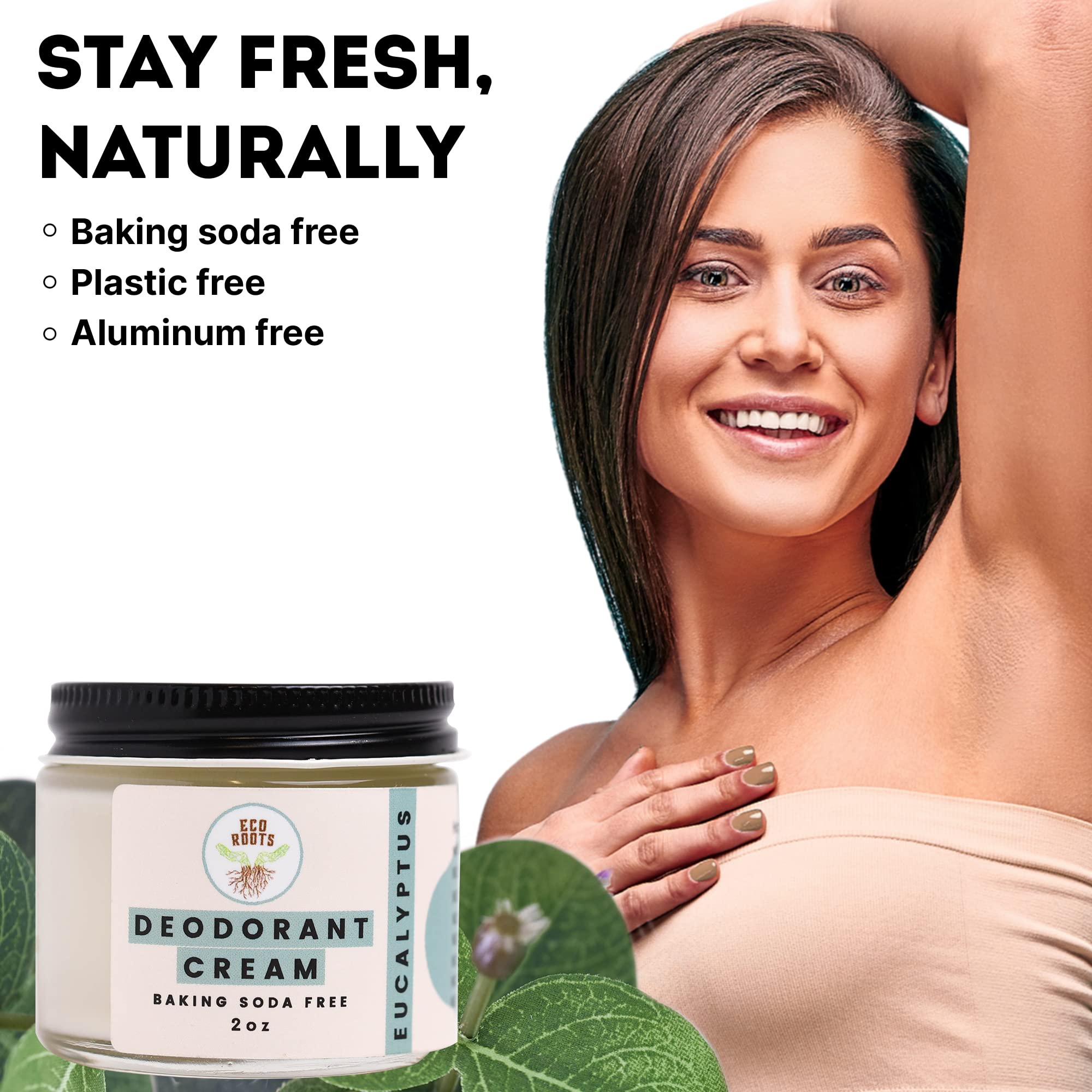 ECO ROOTS vegan ingredients label communicates plant-based, safe care for everyday use.