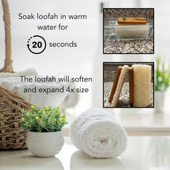 Eco Solve removable loofah on handle enables close-body scrubbing.