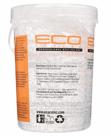 ECOCO Eco Styler Krystal 946ml gel swatch showcases transparent texture and easy glide