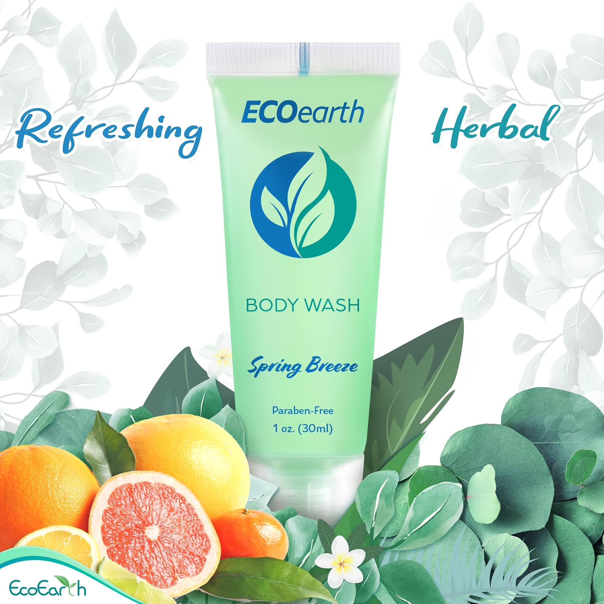 EcoEarth mini bottles in travel kit for convenient guest toiletries
