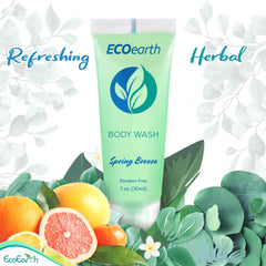 EcoEarth mini bottles in travel kit for convenient guest toiletries