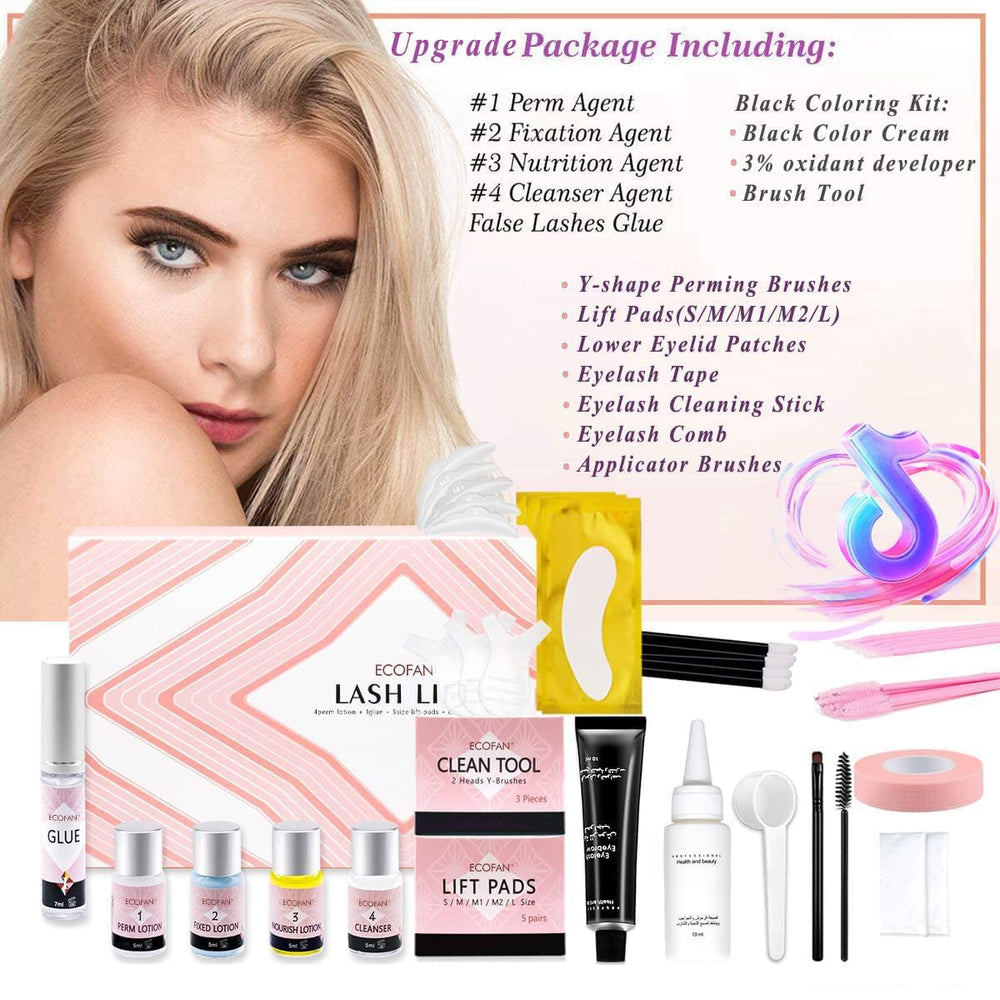 ECOFAN Lash Lift Black Kit application-process image shows easy steps.