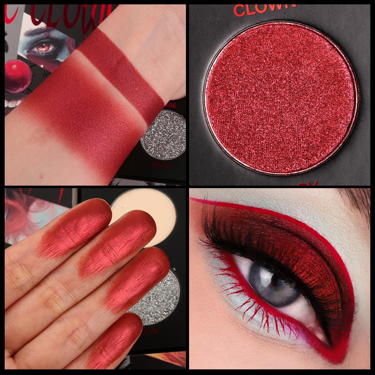 ecoFavor Red Goth Eyeshadow Palette glitter shades add shimmering gothic accents