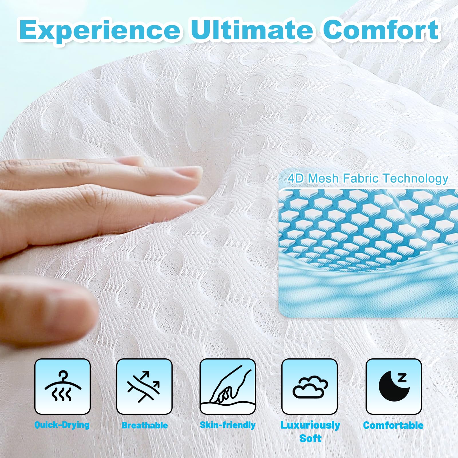 EcoHLL bath pillow is machine-washable with a hook for drying.