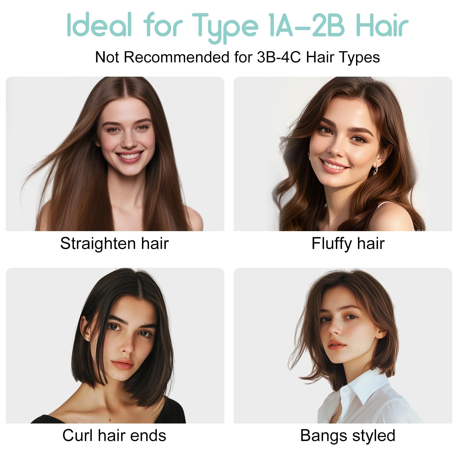 ecojia cordless hair straightener brush heat-protection panel shows safe auto-shutoff and low energy use