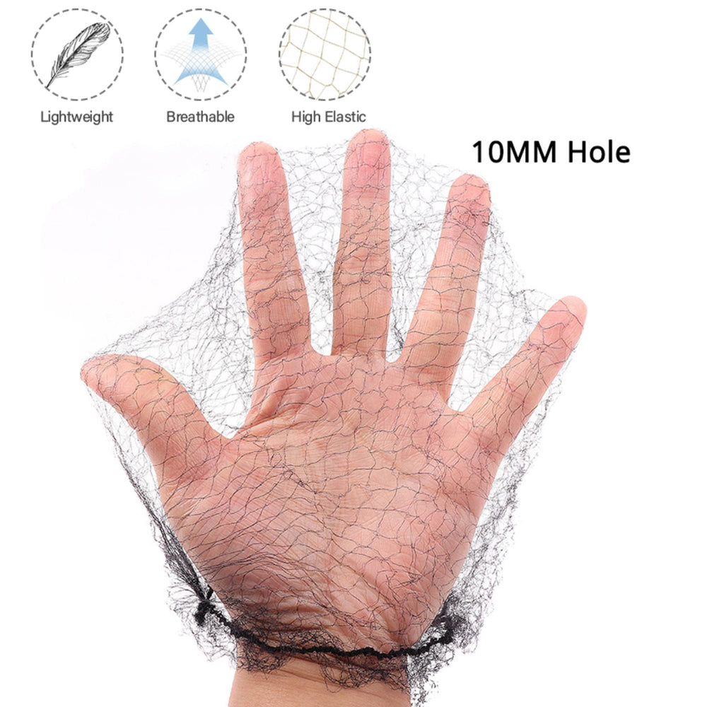 Ecojunmi invisible hair net 18inch black closeup highlights breathable elasticity.